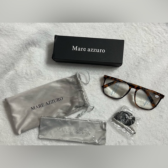 New!! Mare Azzuro anti-blue light protection glasses +6 lens brown/cheetah - Picture 8 of 11